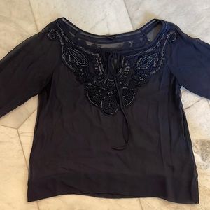 Club Monaco navy top Size Small EUC